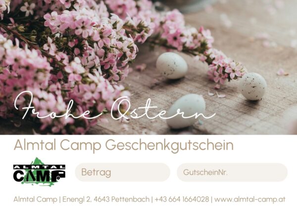 Almtal Camp Gutschein "Frohe Ostern"